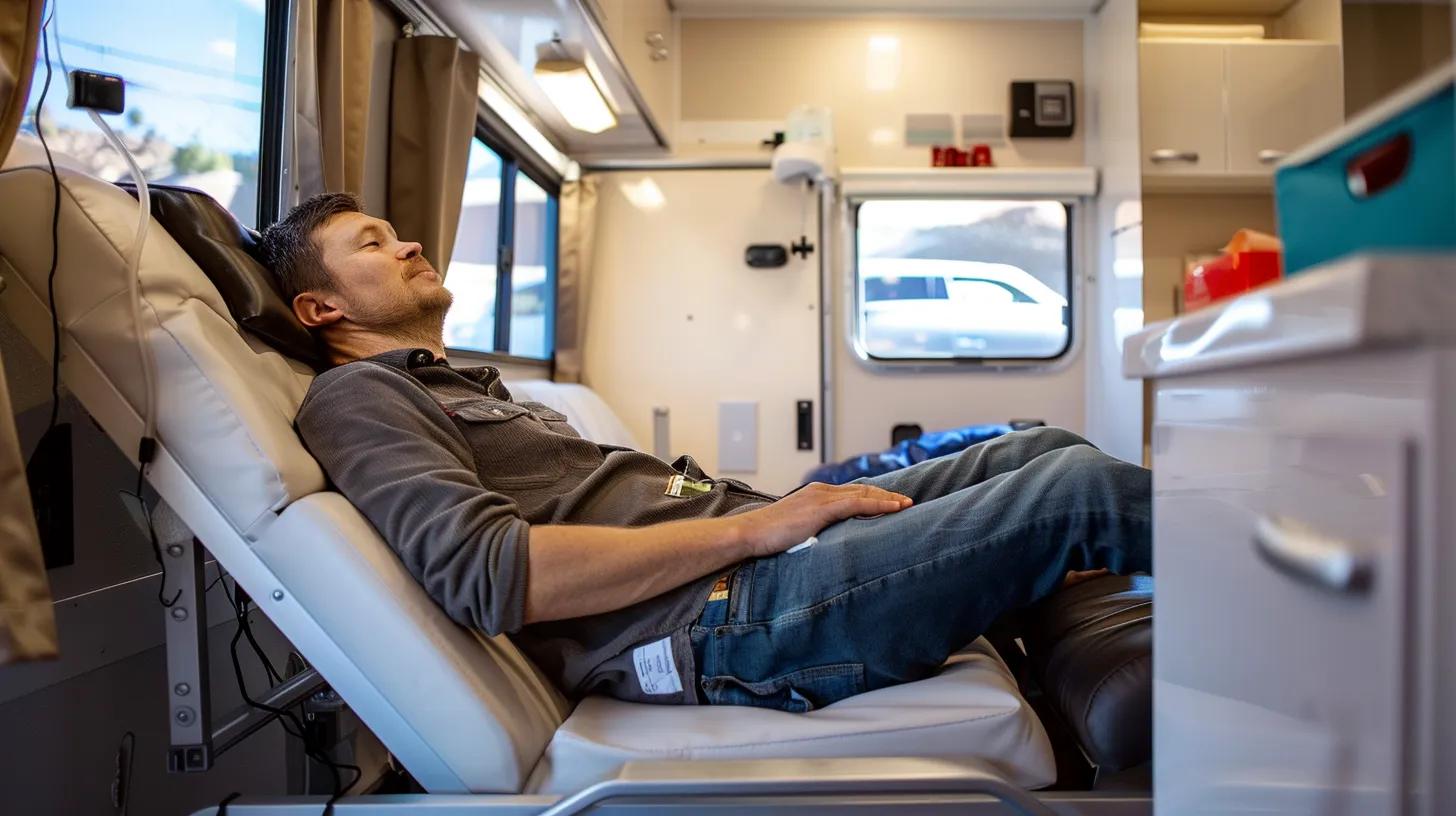 Patient relaxing while receiving a mobile IV therapy drip in San Diego